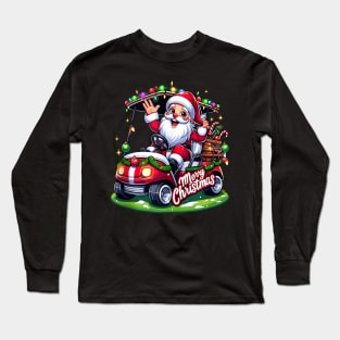 Santa Claus Golf Cart - Merry Christmas Festive - Xmas Holiday Long Sleeve T-Shirt